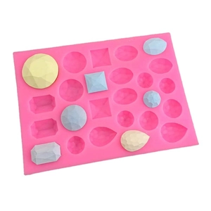 Stampo in silicone rosa per torte con multi-cavità a gemma per dolci e cioccolato