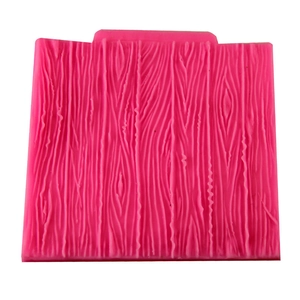 Pink silicone fondant mat with realistic tree bark texture for DIY cake decorating