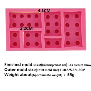 Pink silicone block mold for DIY fondant cake decoration and chocolate baking tools