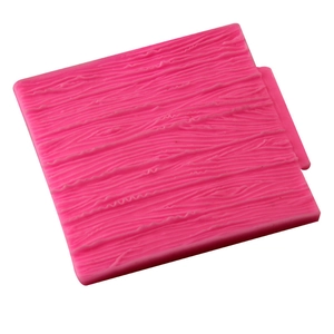 Pink silicone mold with natural wood bark texture for DIY fondant and cake decorating