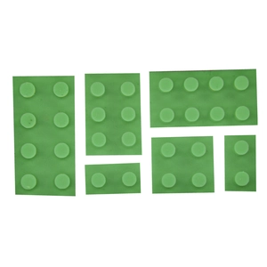 Green silicone building block molds for fondant cake and chocolate baking tools