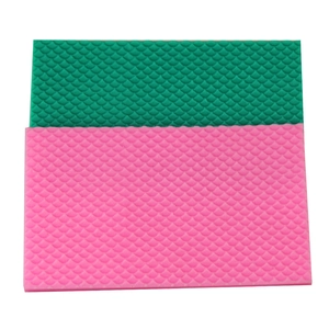 Pink and green silicone mermaid scale texture mats for fondant cake decorating and baking