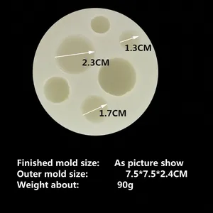 3D Macaron silicone mold with 5 circular cavities for DIY chocolate and soap making