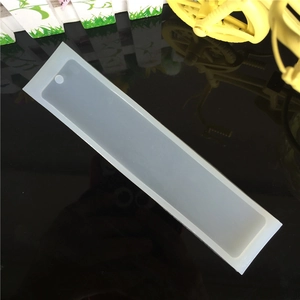Translucent rectangular silicone bookmark mold for DIY resin craft with hanging hole