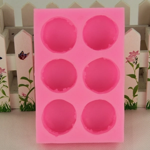 Rosafarbene 6-Loch 3D-Macaron-Silikonform für DIY-Seifen, Schokolade und Tonhandwerk