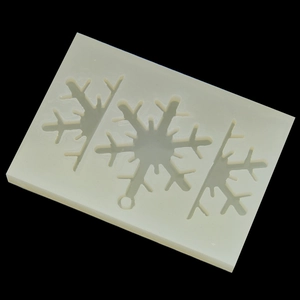 White translucent 3D snowflake silicone mold for resin casting and DIY jewelry making