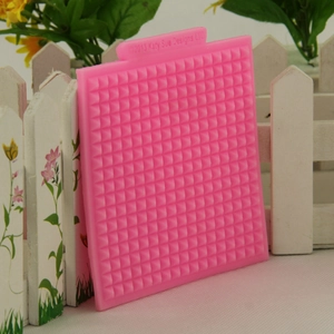 Pink silicone waffle texture lace mat fondant mold for cake decorating and DIY crafts