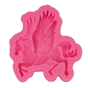 Pink Pegasus flying horse silicone mold for DIY cake baking and chocolate making