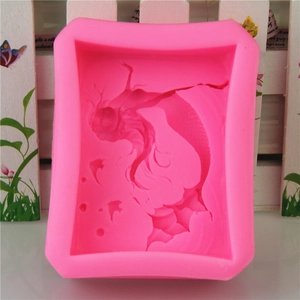 Pink silicone mermaid seahorse mold for handmade soap and cake fondant decorating