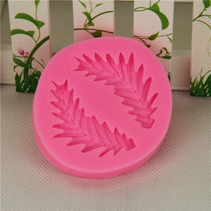 Pink silicone leaf and branch mold for fondant and chocolate cake decoration