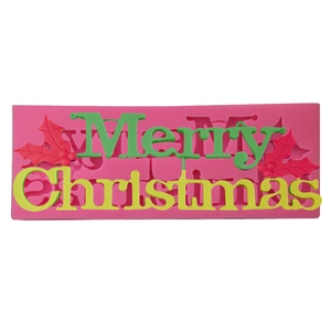 Merry Christmas Silikonkuchenform Für Fondant Schokolade Gelee Backwerkzeug Stechpalmenblatt Muster Festliche Party Dekoration