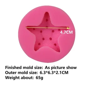 Pink starfish silicone mold for DIY shell and pearl fondant cake decorating crafts