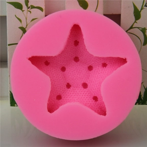 Pink starfish silicone mold for chocolate and fondant DIY baking with detailed texture