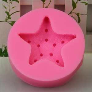 Pink starfish silicone mold for chocolate fondant crafts and DIY soap making decorations