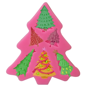6 Cavity Christmas Tree Silicone Mold For Fondant Cake Chocolate Cedar Tree Shape DIY Baking Decor Craft Molding Tool