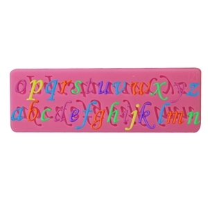 Kleine Letters Alfabet Siliconen Vorm DIY Fondant Chocolade Taartvorm Voor Bakken Flexibele Hars Klei Zeep Knutselvorm Roze Willekeurige Kleur