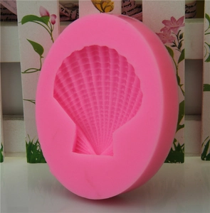 Pink shell silicone mold for chocolate and fondant DIY with realistic texture details