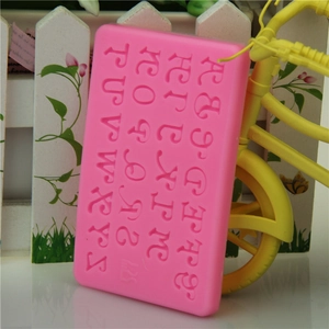 Pink silicone mold featuring decorative A-Z uppercase letters for fondant and DIY baking
