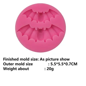 Pink silicone bat molds for Halloween fondant cake baking, two different sized bats