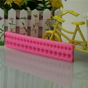 Pink pearl bead lace silicone fondant mold for long strip cake border baking decoration