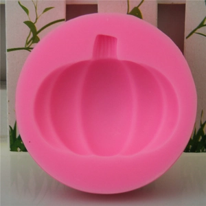 Pink pumpkin silicone mold for DIY Halloween baking and handmade craft projects