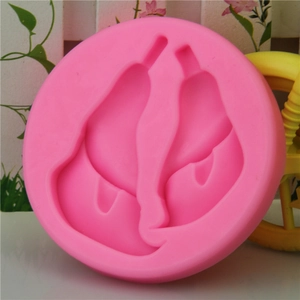 Pink silicone pear shape fondant mold for DIY cake decorating and chocolate crafting