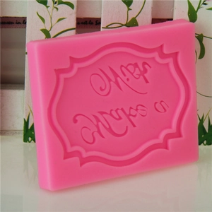 Pink silicone fondant mold featuring vintage Make a Wish lettering for cake decorating