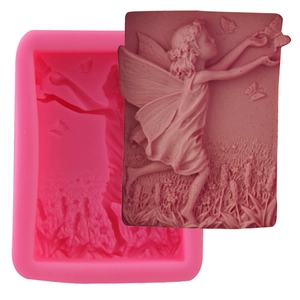 Angel Fairy Shaped Silicone Mold Butterfly Flower Relief For DIY Handmade Soap Candle Fondant Cake Chocolate Baking Tool