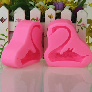 3D swan shaped silicone mold for fondant and cake baking in vibrant pink finish