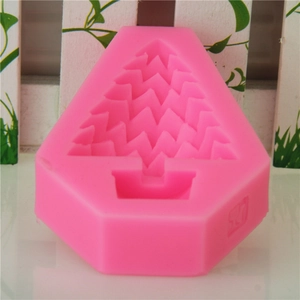 Rosa Silikonform mit gestuftem Weihnachtsbaum-Design und Topfbasis für DIY-Backen