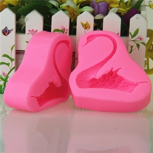3D swan silicone fondant mold set for cake decorating and craft baking tools