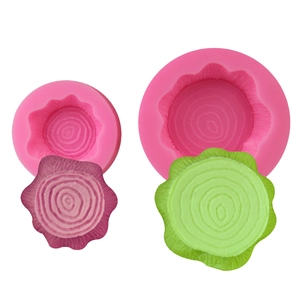 Stampo per Torta in Silicone a Forma di Ceppo d'Albero Texture Anelli Annuali Cioccolato Fondente Strumento di Cottura DIY Rosa