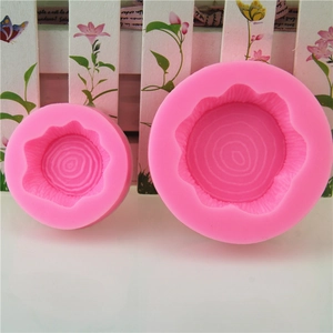 Stampi in silicone rosa a forma di ceppo in due dimensioni per decorazione torte e dolci