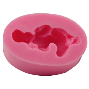 Pink silicone baby mold for DIY cake decorating and soap making in an oval shape