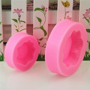 Set di stampi per dolci in silicone rosa con design a ceppo d'albero e anello a onde