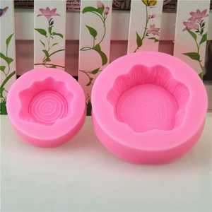Set di due stampi in silicone rosa a forma di tronco per decorazione torte
