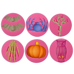 Halloween Silicone Cake Molds Spider Bat Pumpkin Skeleton Hand Owl Shape Fondant Chocolate Baking Tools DIY Craft Molds