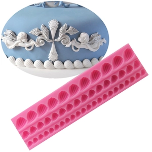 Shell Border Silicone Fondant Cake Mold DIY Chocolate Decoration Clay Baking Tool Rose Petal Design Bakeware Tools