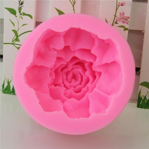 Pink carnation flower silicone mold for handmade soap and floral cake baking projects