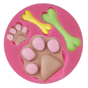 Dog Paw Bone Silicone Fondant Mold DIY Baking Tool For Cake Decoration Chocolate Candy Making Cute Animal Footprint Bakeware