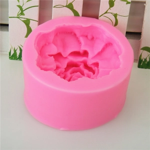 Pink carnation flower silicone mold for handmade soap, fondant and candle making