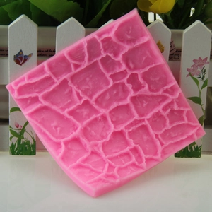 Pink cobblestone texture silicone mold for fondant cake and clay wall decoration