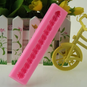 Pink wave pattern silicone fondant mold for cake lace and chocolate border decoration