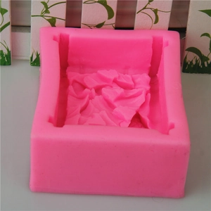 Pink butterfly bamboo fence silicone mold for handmade soap and DIY cake decoration