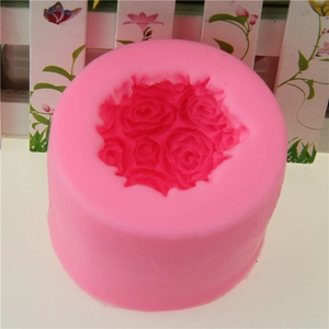 Moule en silicone rose bouquet de roses pour gâteaux, savon artisanal et bougies