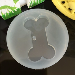Silicone bone-shaped dog tag mold for DIY resin jewelry making with hole positioning