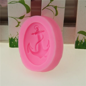Pink silicone mold featuring an anchor design for handmade soap and cake baking decoration