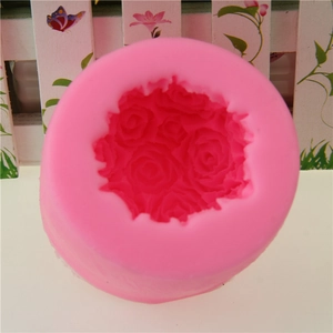 Grand moule en silicone rose avec bouquet de roses détaillé pour savon et bougies