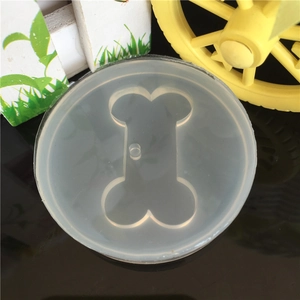 Translucent bone-shaped silicone mold for DIY resin pet tags and keychains