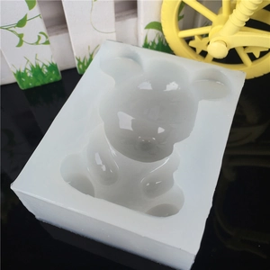 3D sitting bear silicone mold for DIY crystal resin jewelry and cake decorating